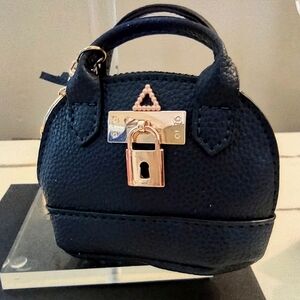 Mini Blue & Rose Gold Keychain Hook